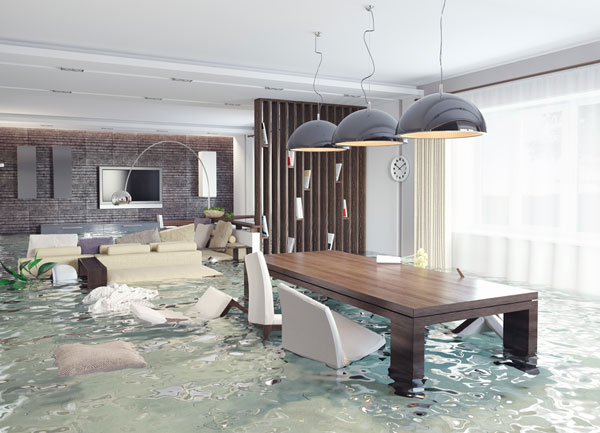 Flooded dining room